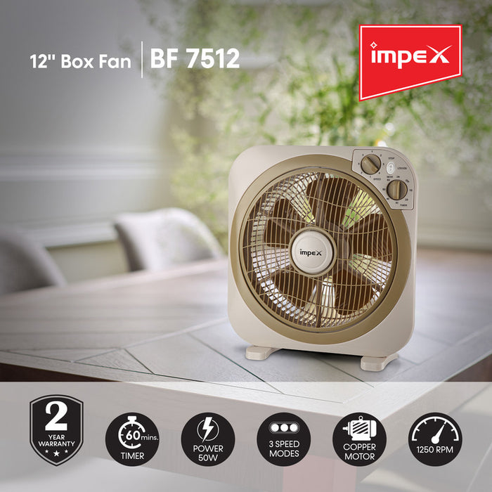 IMPEX BF 7512 , 12 Inch Box Fan 50W