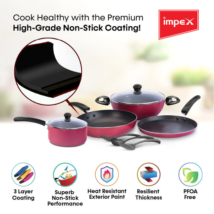 IMPEX KUK 9,9 Pcs Nonstick Cookware Set