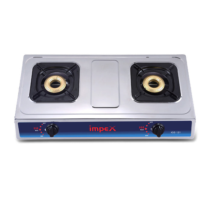 IMPEX IGS 121 2 Burner LP Gas Stove Stainless Steel Heavy
