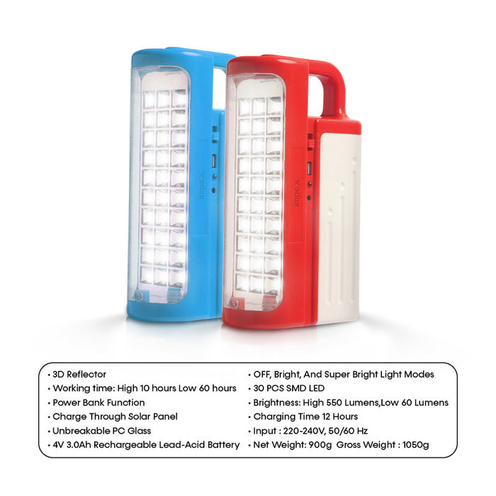 Impex LED Rechargeable Emergency Light Combo (CB 2287)