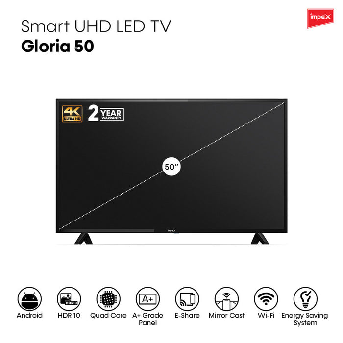 IMPEX 50" FHD Smart LED TV (GLORIA 50 FHD SMART) - DVBT2