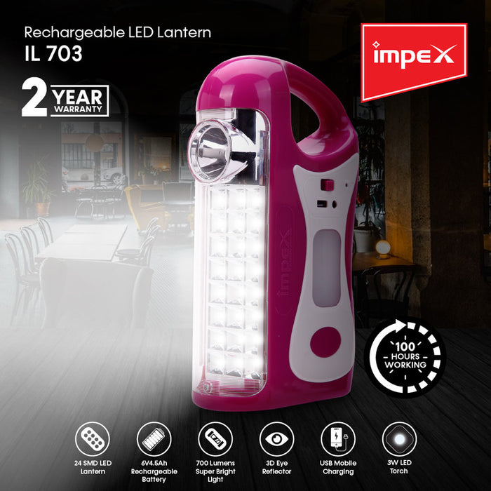 Impex Rechargeable LED Lantern IL 703
