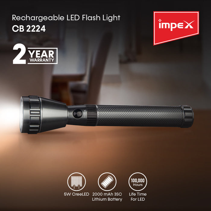 IMPEX CB 2224 Rechargeable LED Flashlight 4 Pcs Combo