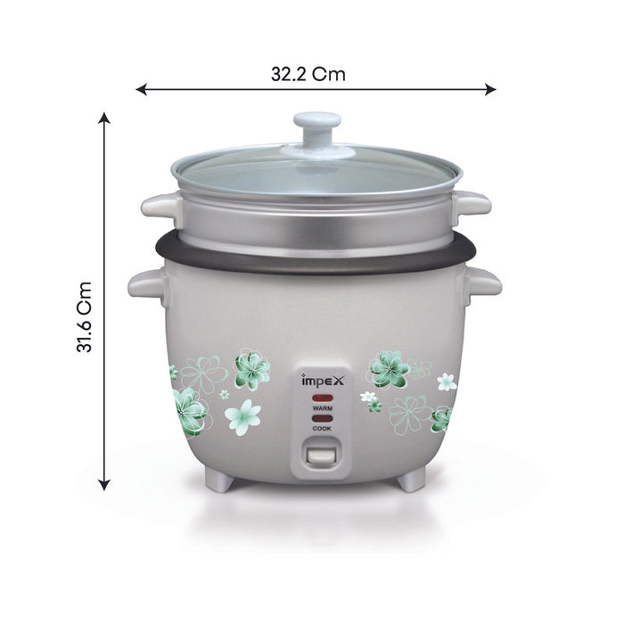 IMPEX RC 2804 2.8 L Drum Rice Cooker With Steamer