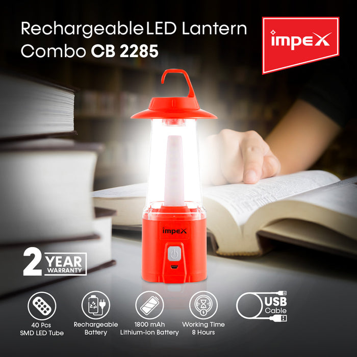 IMPEX CB 2285 LED Rechargeable Lantern 2 Pcs Combo