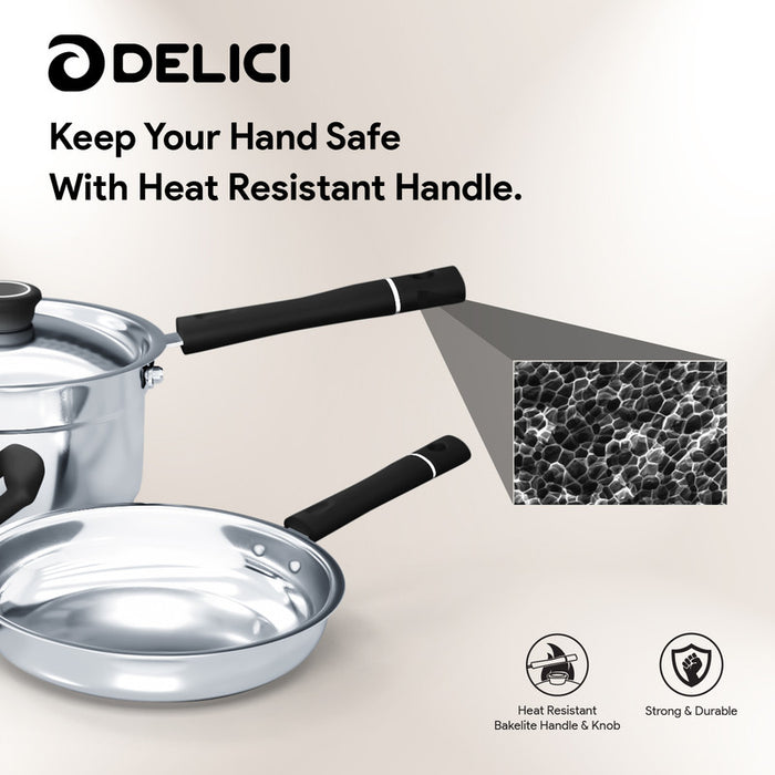 DELICI DSK 5B STAINLESS STEEL COOKWARE SET 5 PCS