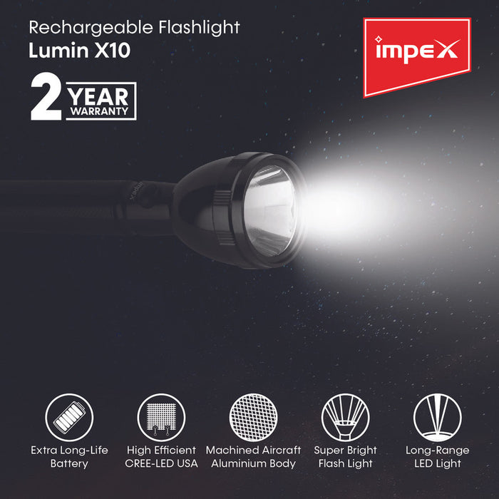 IMPEX LUMIN X10 RECHARGEABLE LED FLASHLIGHT